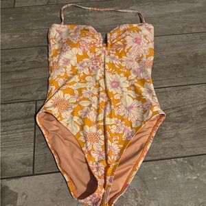 J. Crew Floral One Piece - Orange and Pink